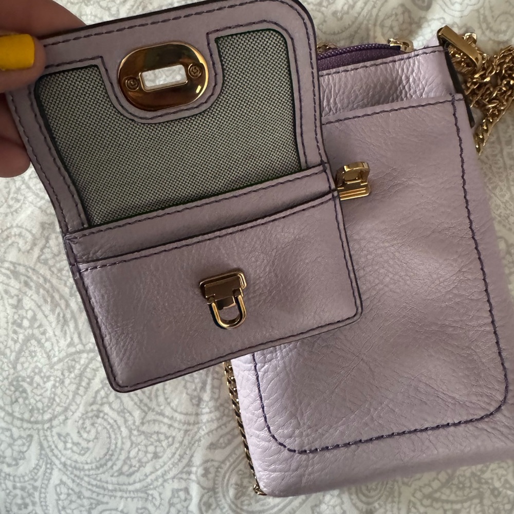 Lavender Leather Crossbody Bag - Picture 7 of 9